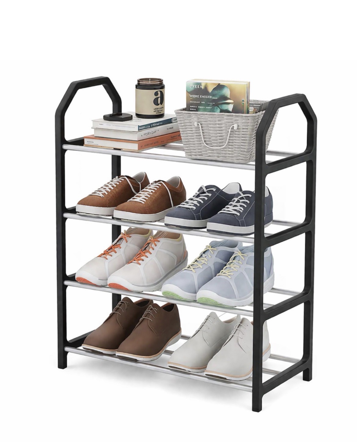 4-layer compact shoe rack