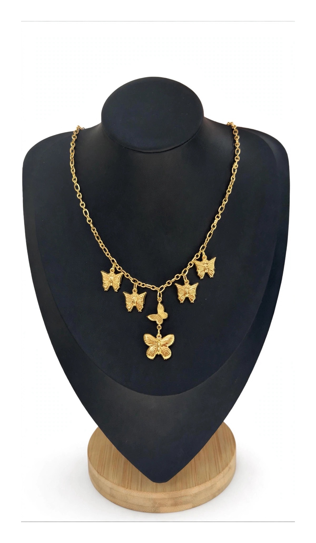 Gold butterfly charm necklace
